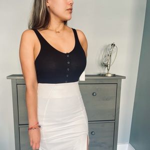 Black Buttoned Bodysuit